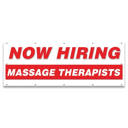 Now Hiring Massage Therapists Banner Apply Inside Accepting Application Single Sided